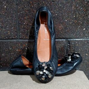 JEFFREY CAMPBELL TURTLE BLACK BALLET FLATS WITH JEWELED  EMBELLISHMENTS SIZE 11